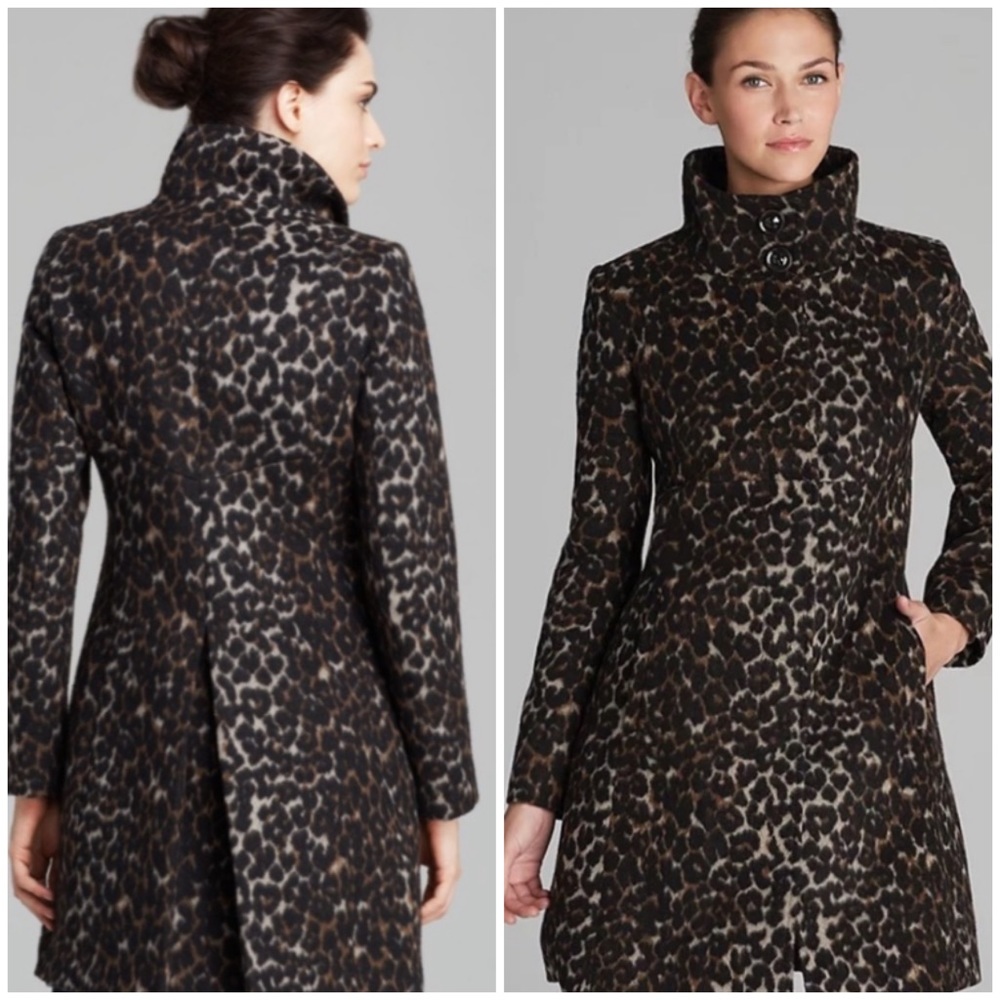 NWOT Via Spiga Leopard Print Coat size 12 - Picture 6 of 17